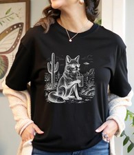 Skurriles Wüstenfuchs T-Shirt, cooles Tier in Sonnenbrille mit Eisgetränk, Alien UFO