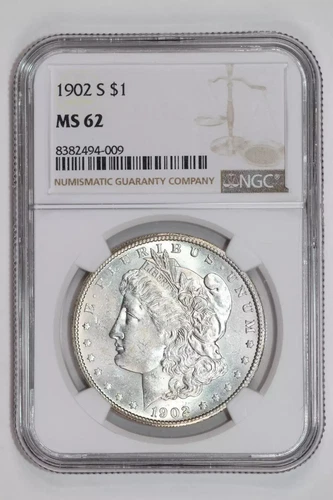 1902-S MORGAN DOLLAR NGC MS62