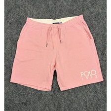 Polo Ralph Lauren Mens Pink Polo 1992 Fleece Sweat Shorts Size Large