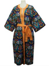Diyanu African Ankara Print Tie Waist Kimono ...