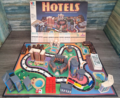 Vintage 1987 HOTELS Board Game by Milton Bradley - COMPLETE -NICE!!