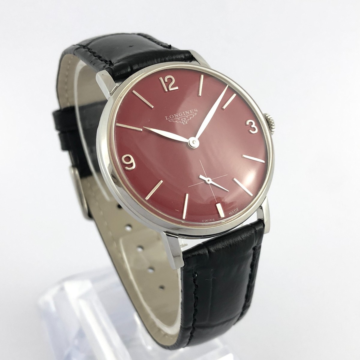 1966' SWISS MADE LONGINES MANUAL WIND 30L NICE BURGUNDY DIAL GENTS