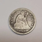 1871 P Silver Seated Liberty Quarter VG