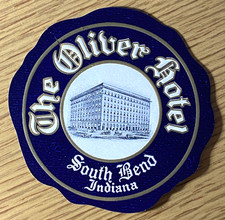 1930s THE OLIVER HOTEL vintage unused luggage label SOUTH BEND, INDIANA