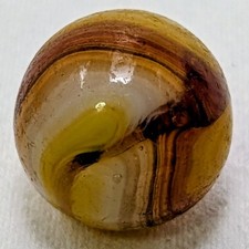 Vintage Akro Agate 0.63" Translucent Oxblood Swirl Marble - Dual UV Cadmium...