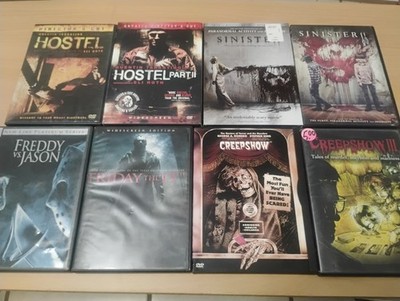 Lot of 8 Horror DVD Movies   Creepshow, Hostel, Sinister, Freddy vs Jason,...