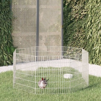 Outdoor Rabbit Enclosure Expandable Galvanized Iron Playpen Octagonal Design