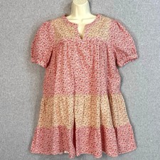 Hyacinth House Tuckernuck Hana Mini Dress Size L Tiered Flowy Floral Cottagecore