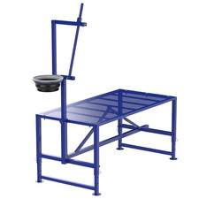 600 Lbs Goat Milking Stand with Feed Bin, Heavy Duty Goat Stand for Milking, Hoo