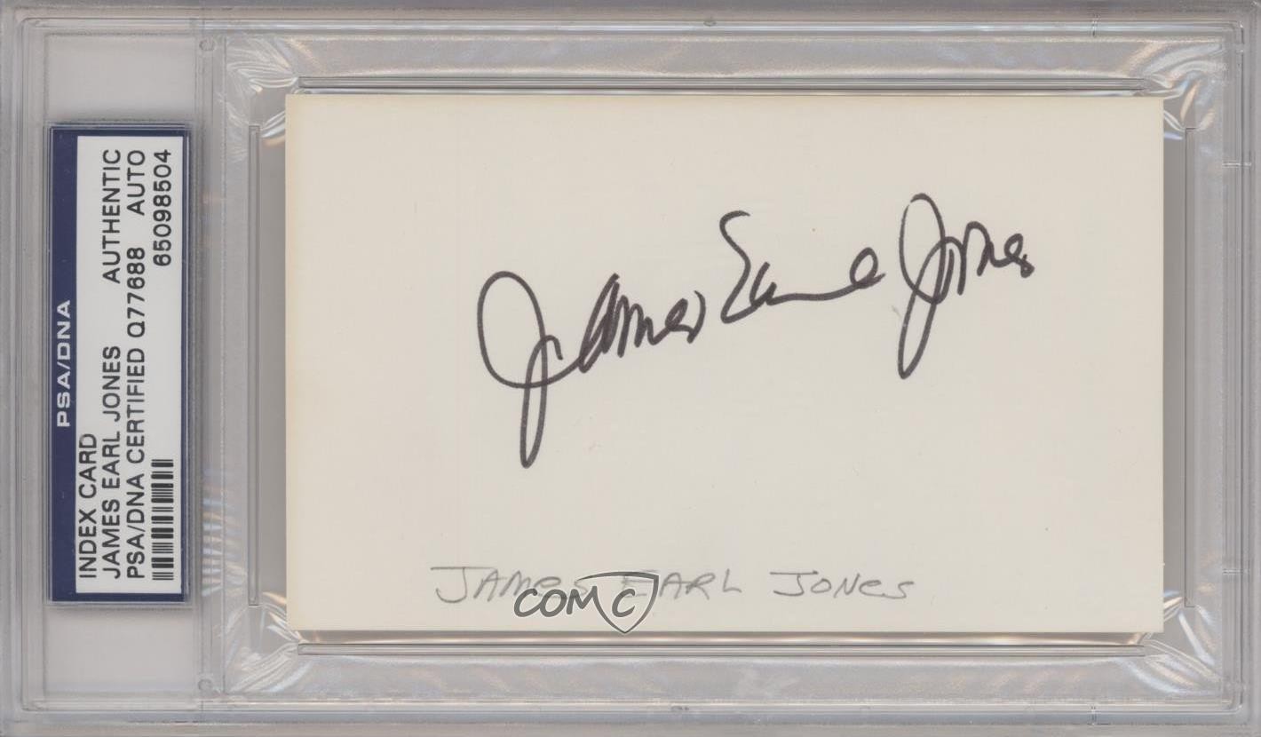 PSA/DNA Entertainment Authenticated Index Cards James Earl Jones Auto z7j