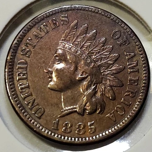 1885 Indian Head Cent - XF - Diamonds: 1 Full, 2 Partial **Semi-Key**