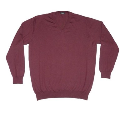 Walbusch Herren Pullover gr.  56 Rot Wolle Seide Feinstrick Pulli