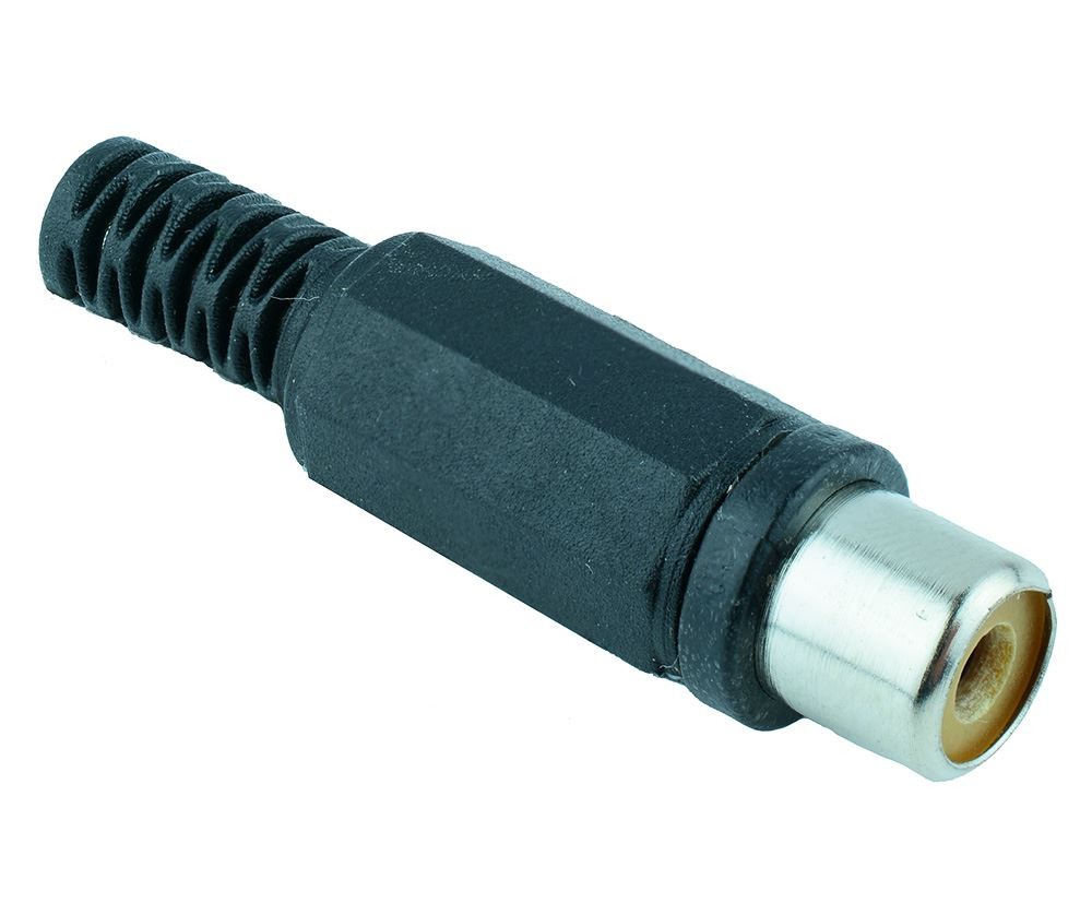 Black RCA Phono Socket Solder Audio Connector