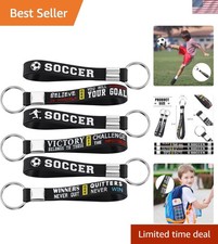 Soccer Keychains Bulk 24 Pcs Sports Motivational Quotes Team Gifts Favors