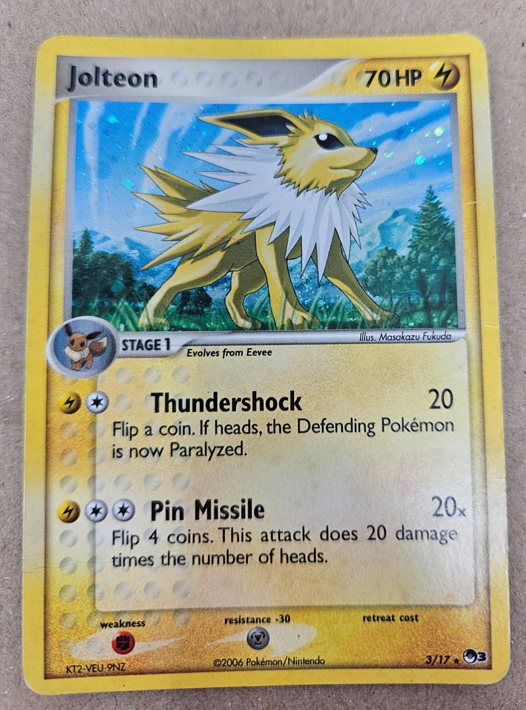 Jolteon 3/17 Holo Rare POP Series 3 DMG