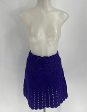 Vintage Handmade Crochet Skirt Purple Women's Size Small/medium Scalloped  