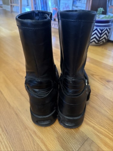 Classic Harley Davidson Men's Black Harness Boots 10.5 Leather Vintage - Picture 3 of 9
