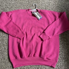 Vintage Lee Sweatshirt Womens XL Sturdy Sweats Crew Neck Pink Pullover USA NWT
