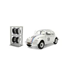 Jada 1:24 Hollywood Rides VW Beetle - Herbie The Love Bug & Tyre Rack Model Car