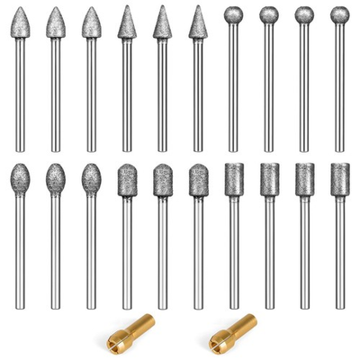 #ad #ad Diamond Grinding Bits 120 Grit Set 20PCS 1 8in Shank for Dremel $14.99