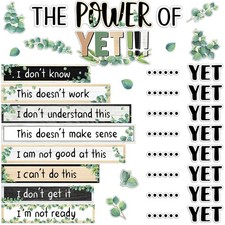 Justforjoyful The Power of Yet Classroom Bulletin Board Decoration Greenery M...
