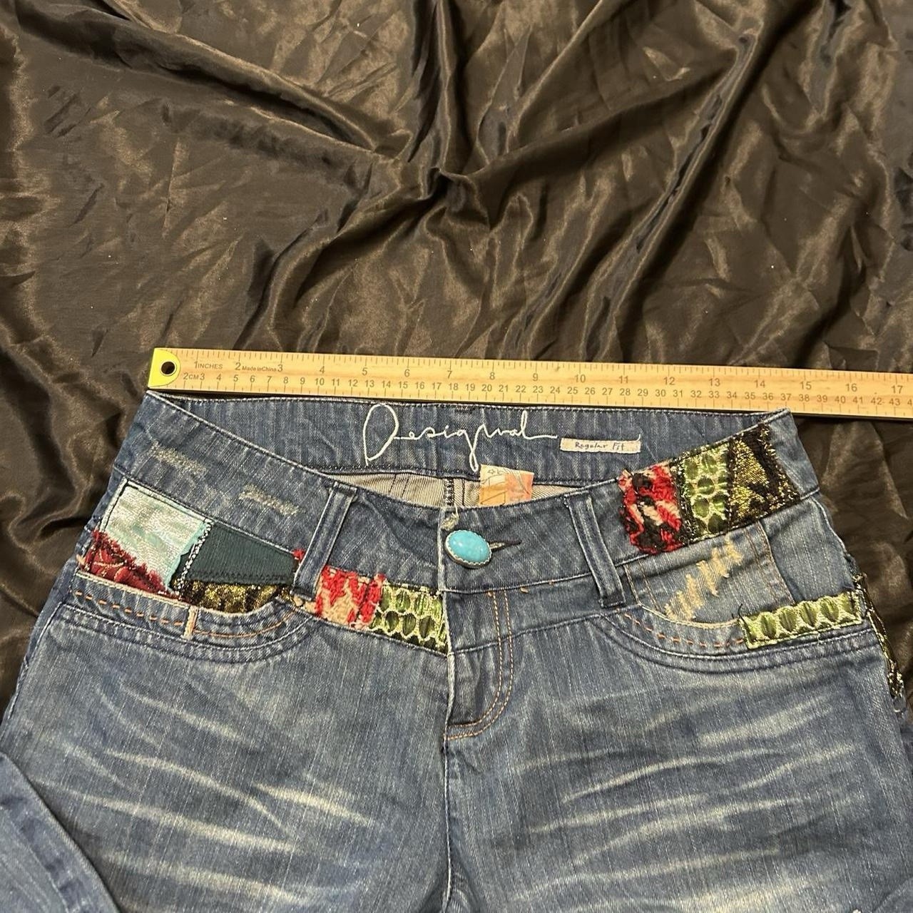 Insane vintage patchwork straight leg lowrise dis… - image 4