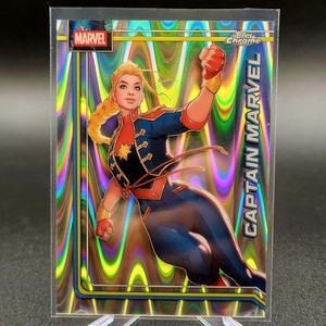 2026 Topps Chrome Marvel Captain Marvel RayWave Refractor #021