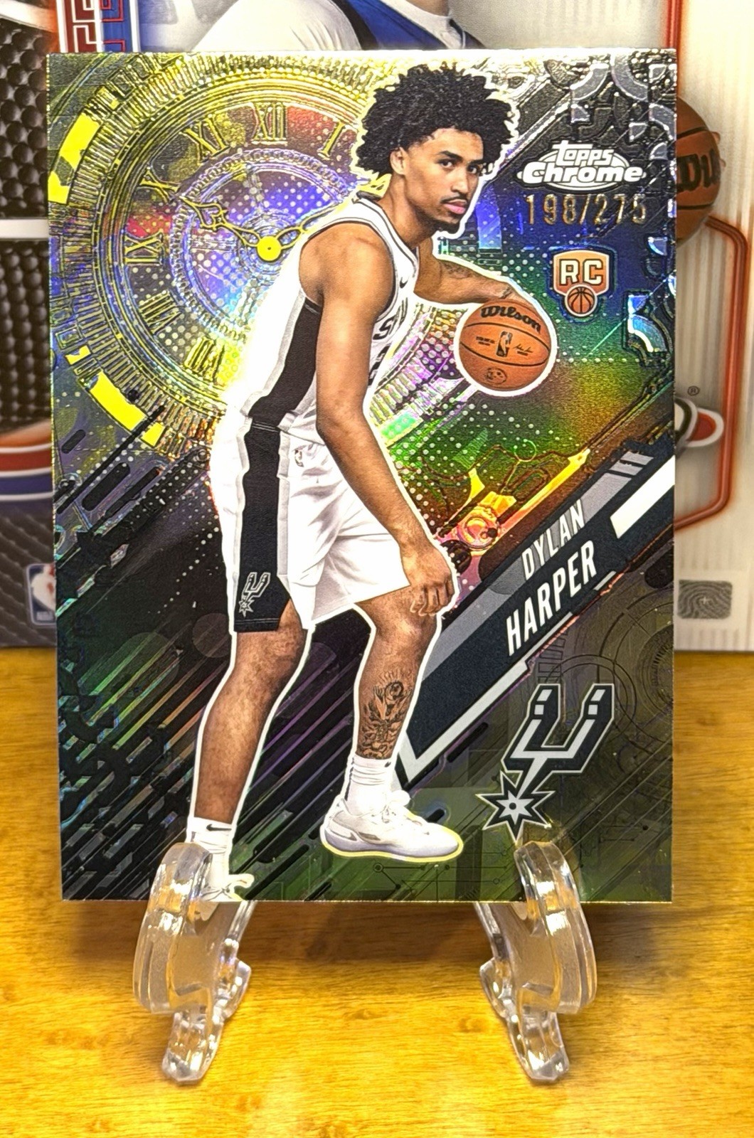 Dylan Harper 2025-26 Topps Chrome Rookie RC Yellow Refractor /275 Go Time #GT-17