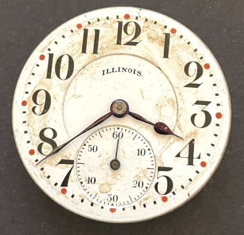 Antique 1921 Illinois Grade 305 Pocket Watch Movement Good Balance 16s 17j USA