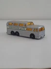 Vintage Matchbox Lesney 1968 Coach No 66 Greyhound Bus Silver with Amber Glass