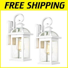 Rustic Outdoor Lights Fixture 2 Pack White