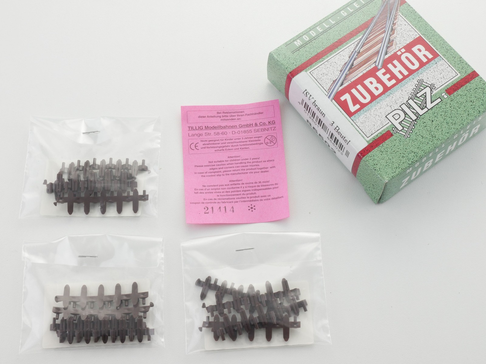 Pilz / Tillig 85502 60x Insulating Track Brown H0 Mint! Boxed St 1611-12