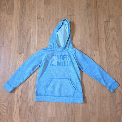 Under Armour Girls YMD Blue Pullover Hoodie Fleece Loose ColdGear Pockets