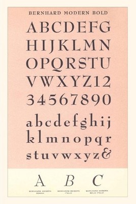 Vintage Journal Font Sample Chart, Bernhard by Found Image Press (English) Paper