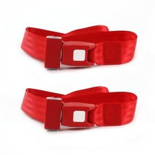 Chevy Chevelle 1964 - 1967 Standard 2pt Red Lap Bucket Seat Belt Kit - 2 Belts