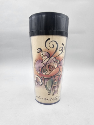 Starbucks Coffee Thermo-Serv Plastic Travel Tumbler 12 oz. Rare 1996 Vintage