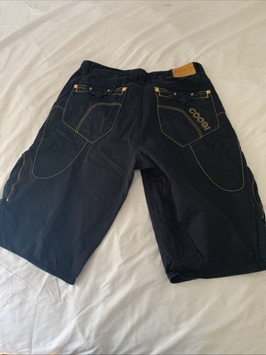 Pantaloncini cargo uomo vintage Y2K COOGI Jeans Australia neri larghi taglia 40x17 rari - Foto 13 di 24