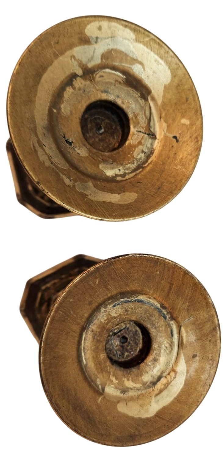 Taper Candle Holders Set Of 2 Axicon World Imports Brass-Look Candle Holders Wit