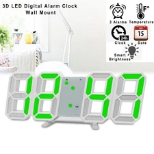 Creative 3D Three-dimensional Mini Clock LED Digital Clock Wall Clock Desk EUAP