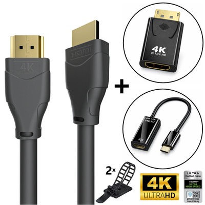 HDMI Kabel 0,5m 1m 2m 3m 5m 10m 15m 20m 4K U-HD 2.0 80Hz Ethernet ARC HDR CEC