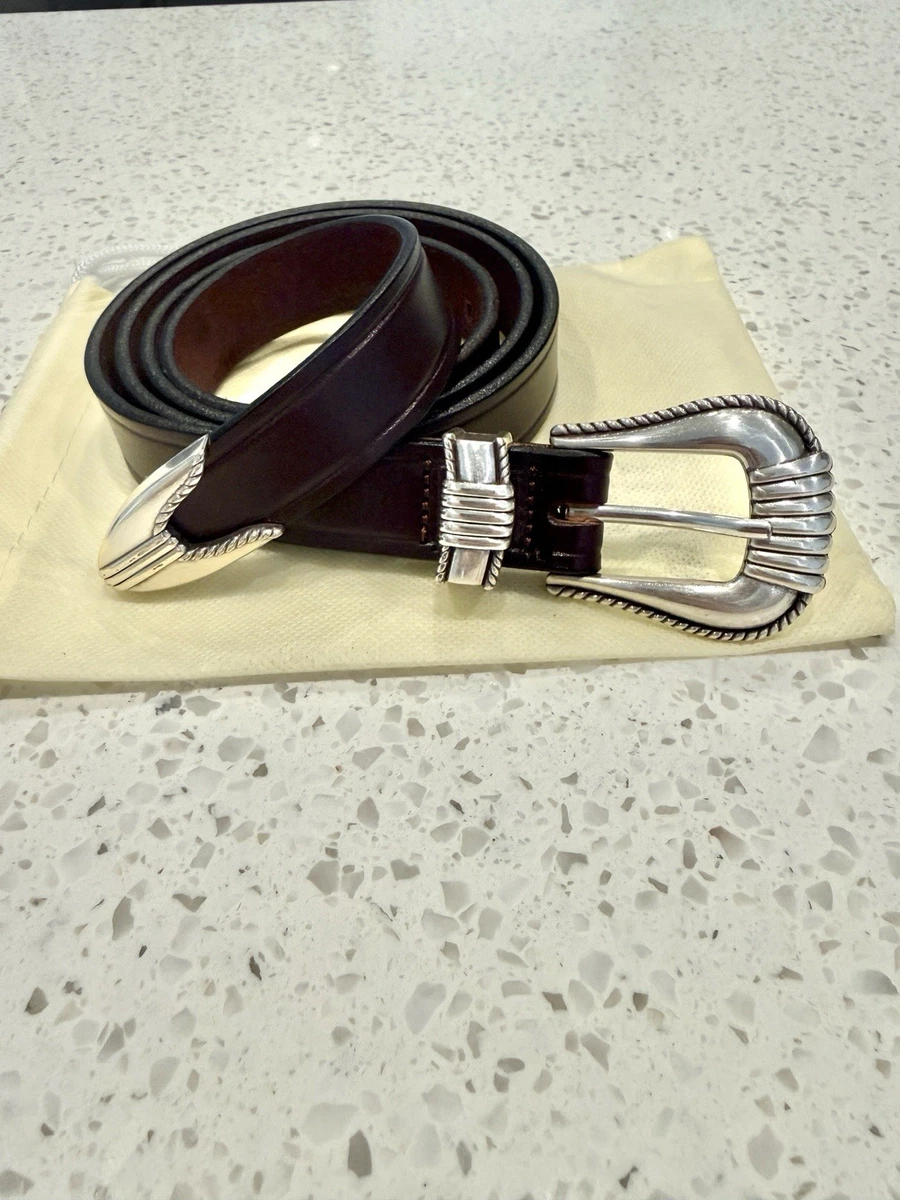 Monitaly Western Leather Belt XL Dark Brown Made in USA | eBay