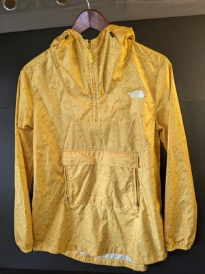 The North Face WindWall Fanorak Jacket Womens S Yellow Floral Packable Anorak