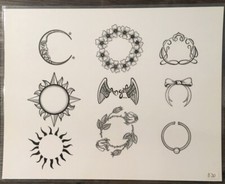 Tattoo Flash Single Sheet Print 11 X14 Border Frame Perimeter Boundary Tattoo