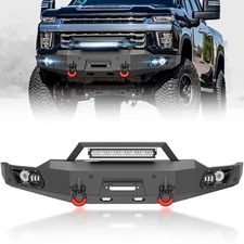 Front Bumper W/ Winch Plate For 2020-2023 Chevy Chevrolet Silverado 2500 3500 HD
