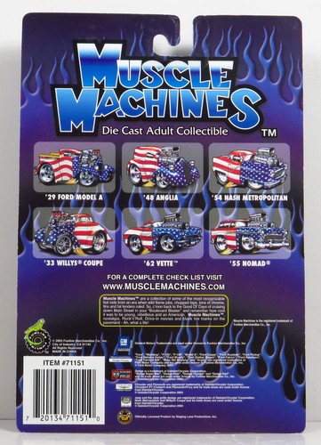 Muscle Machines Stars & Stripes Red Blue Tires 1933 Ford 33 Coupe 03-42 Chase - Picture 5 of 5