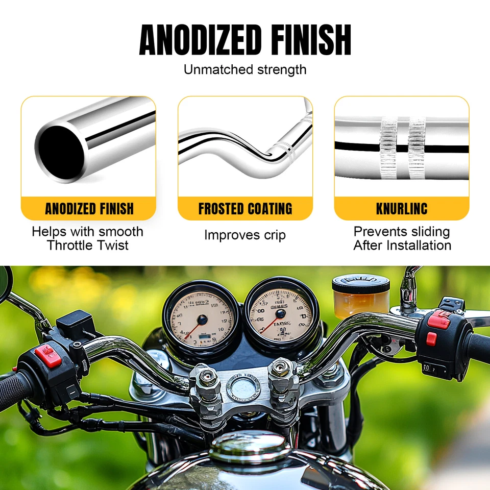 1" Motorcycle Tracker Handlebar Drag Bars For Kawasaki Vulcan VN400 800 900 1700 - Imagem 3 de 4