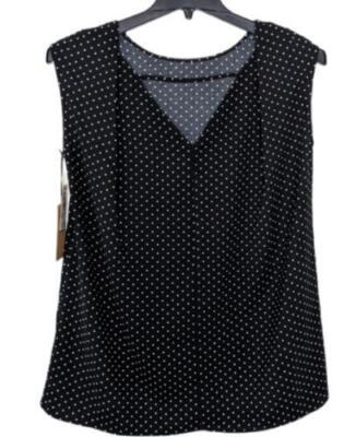 Halogen Tank Top Polka Dot Ivory Black Womens Sz XS NEW NWT N91