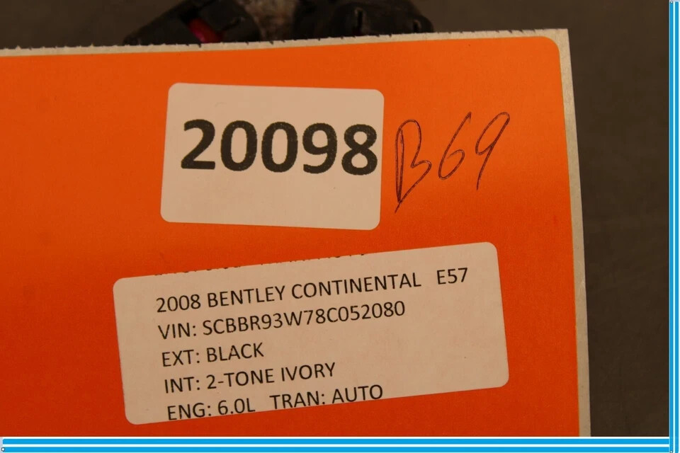 06-12 Bentley Continental Front Right Side Door Wire Wiring Harness OEM