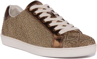 Guess Rosalia Fl7Rs2Fal12 Denim-Sneaker Strass beige Damen UK 3   8