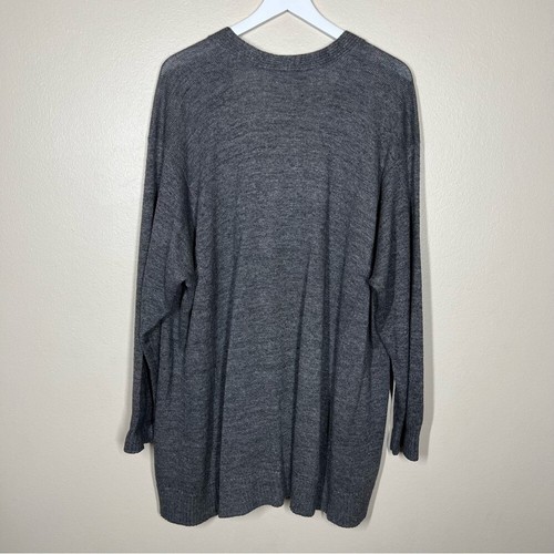 Eskandar Womens Lagenlook Gray Button Front Sweater Cardigan Oversized One Size - Picture 8 of 10